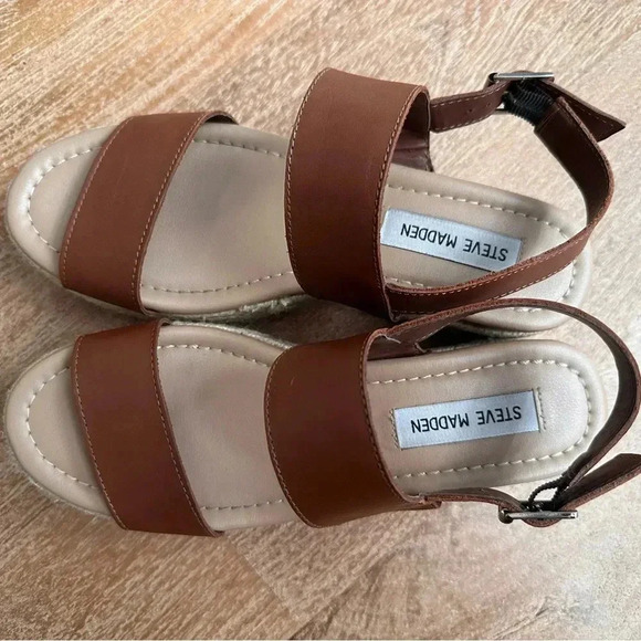 Steve Madden Brown Espadrille Sandals Size 7.5 - Picture 2 of 5